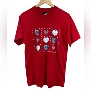Vtg 90s Endless Designs Country Cottagecore Heart Tee Single Stitch Adult Large